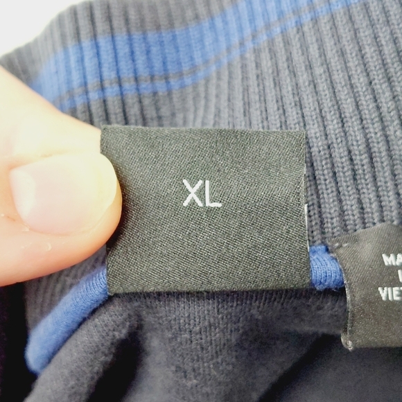 Hugo Boss Piceno 27 Knit 1/4 Button Neck Sweater Black Blue Pull Over Top P2253 - Picture 7 of 10